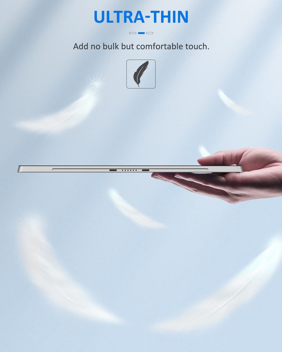 Moko Tablet Back Skin Stick Decal For Microsoft Surface Pro 7 Plus (2021)/ Pro 7/ Pro 6/ Pro 5/Pro 4/Pro Lte, Pu Leather Protect