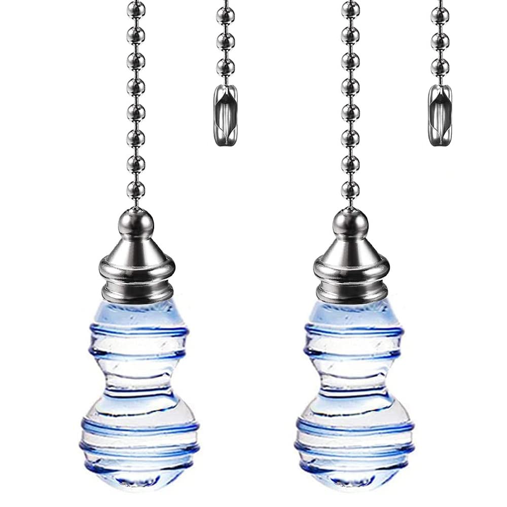 Akahttbn Ceiling Fan Chain Pulls Decorative Extension 12 Inches Blue Gourd Shape Pendant Pull Chain Fan Pulls Extension For Ceil