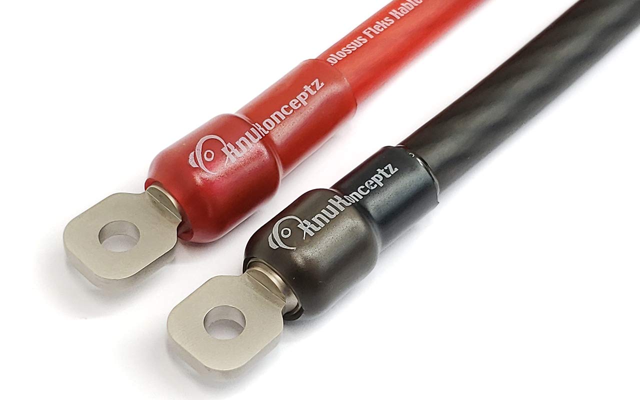 Knukonceptz 0 Gauge Set Screw Ring Terminal Pair With Heat Shrink