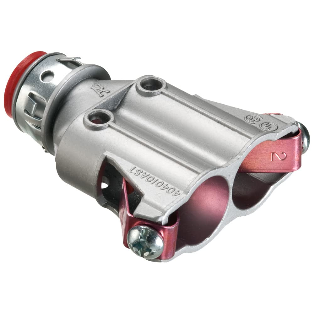 Arlington Snap2It 505010Ast Duplex Cable Connector With Insulated Throat, 1/2 In Trade, 3/4 In Knockout, Die Cast Zinc
