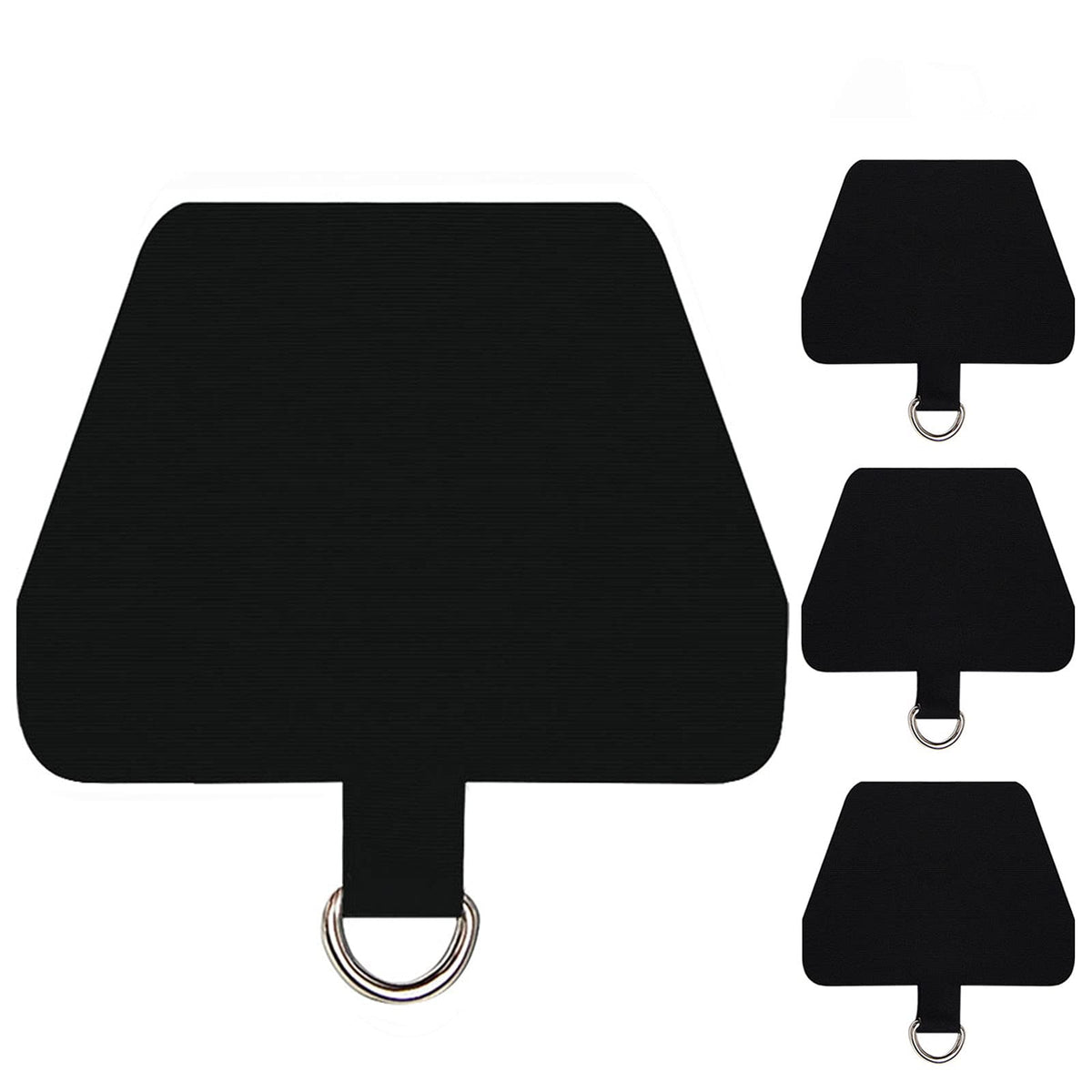 Cocases 4 Pack Phone Tether Tab, Phone Strap Replacement Part For Cell Phone, Safety Lanyard Patch (Black X4)