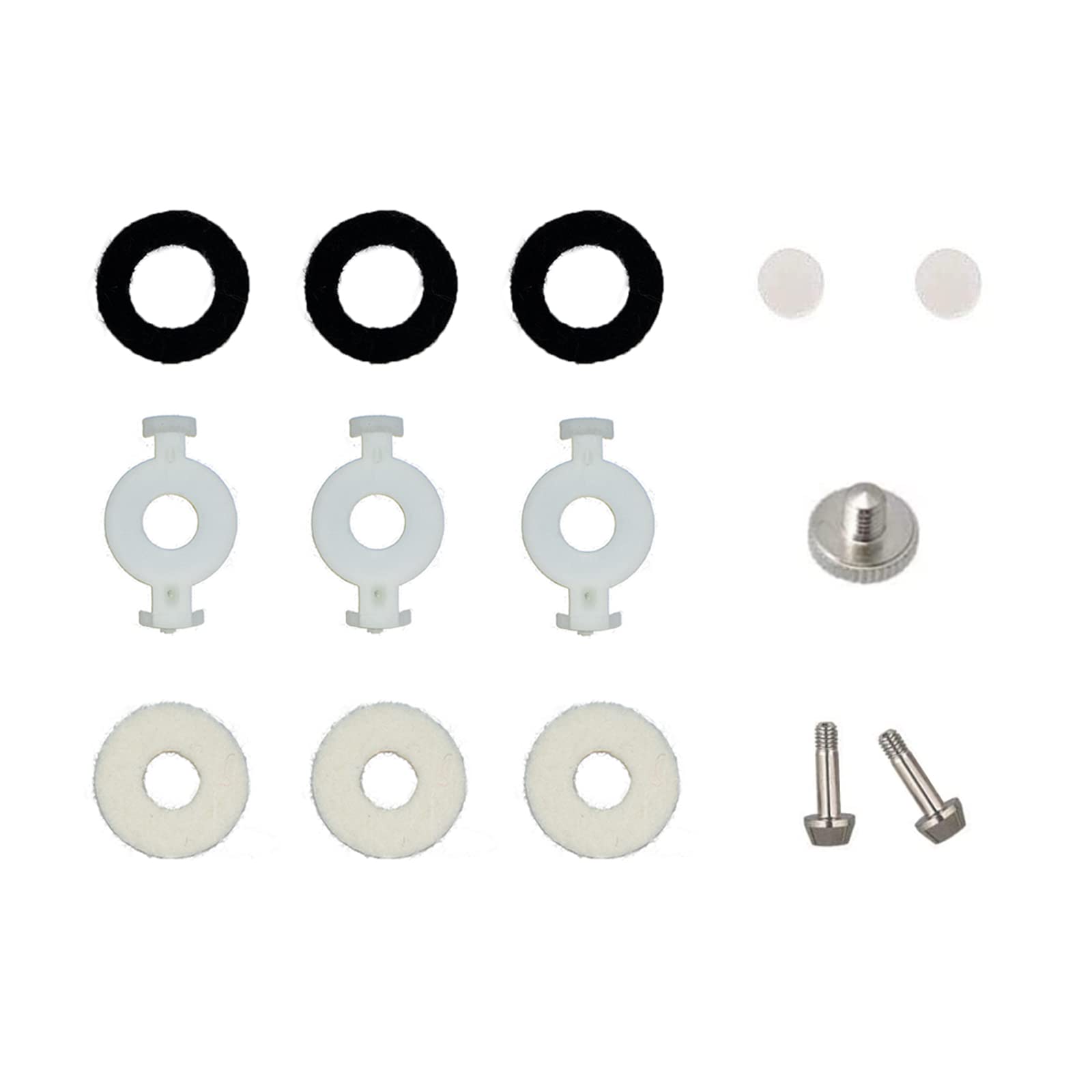 Cheerock Trumpet Repair Kit, Trumpet Repair Replacement Parts, Silver Trumpet Valve Cap Buttons Trumpet Valve Spring Screw Parts
