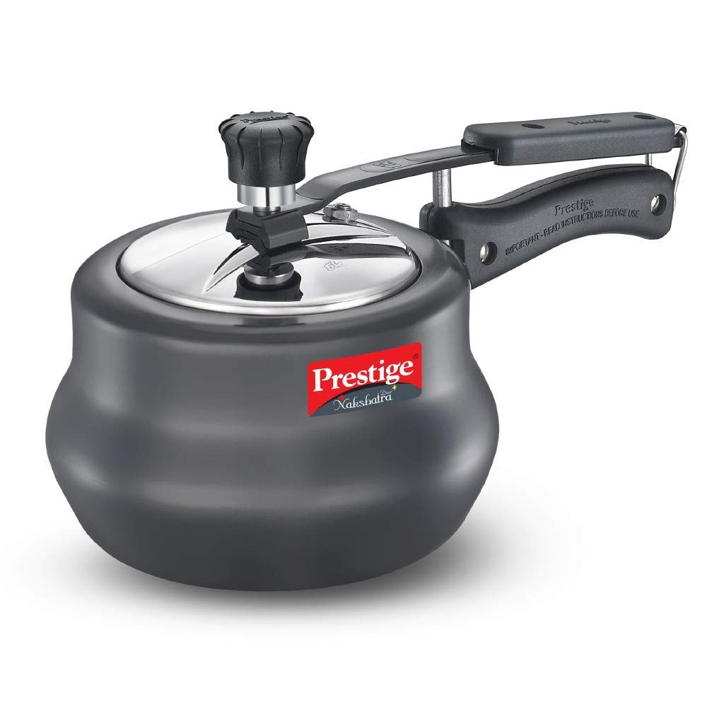 Prestige Nakshatra Plus Hard Anodised Handi 2 Litre, Black, 2 Liter