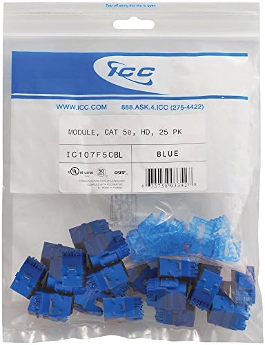 MODULE, CAT 5e, HD, 25 PK, BLUE