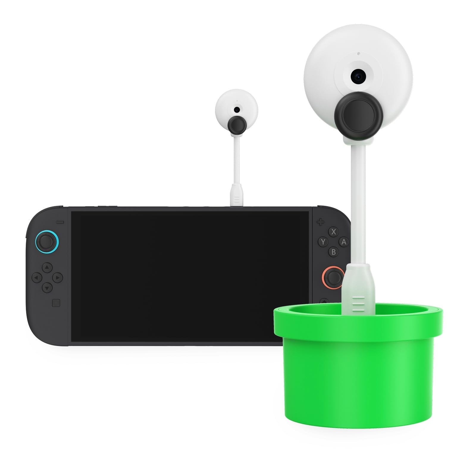 Plant Camera for Nintendo Switch 2 Console 2025, 720P HD Video Camera with USB C Cable and Privacy Sliding Lens Cover, White and