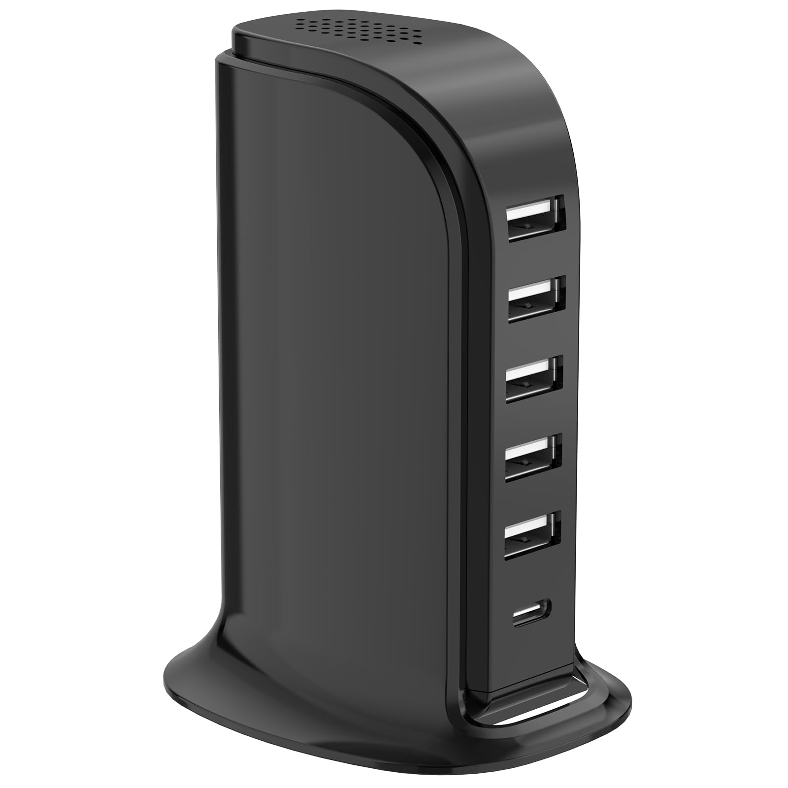 USB Charger Block with Type C, 6-Port Chargers for Multiple Devices, USB Charging Hub with Smart IC, Charger Station for Phone/T