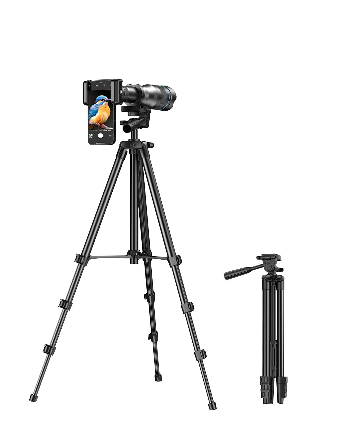 Apexel High Power 60X Hd Telephoto Lens, High Power Telephoto Mobile Cell Phone Lens With Extension Tripod And Wireless Remote F