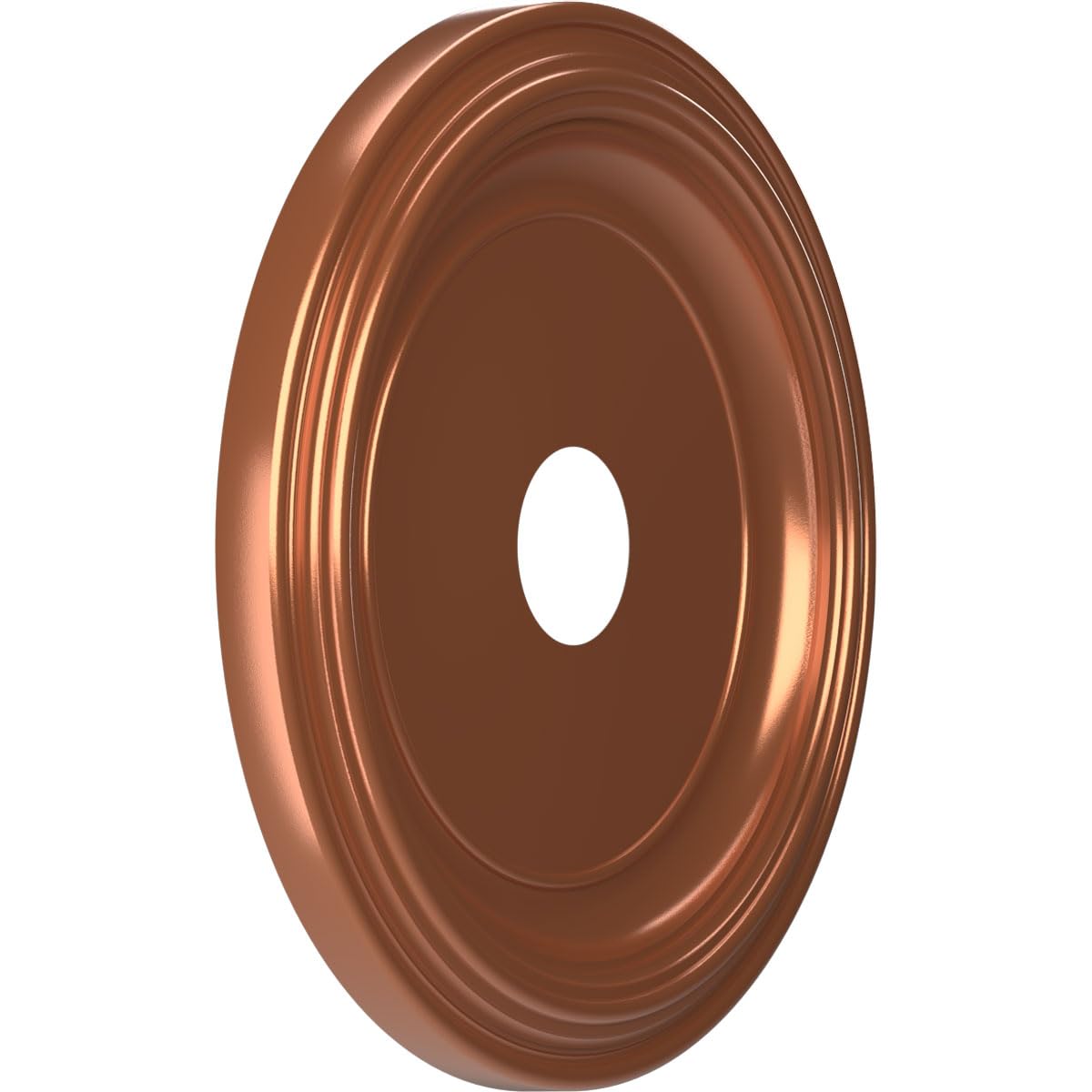 19Od X 3 1/2Id X 1 1/2P Traditional Thermoformed Pvc Ceiling Medallion (Fits Canopies Up To 11 1/2), Bright Coat Copper