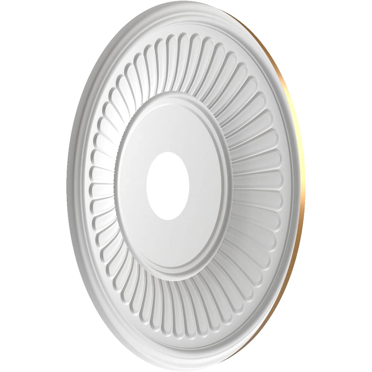 Ekena Millwork Cmp19Bebgl Berkshire Thermoformed Pvc Ceiling Medallion (Fits Canopies Up To 8 3/8), 19Od X 3 1/2Id X 1P, Bright