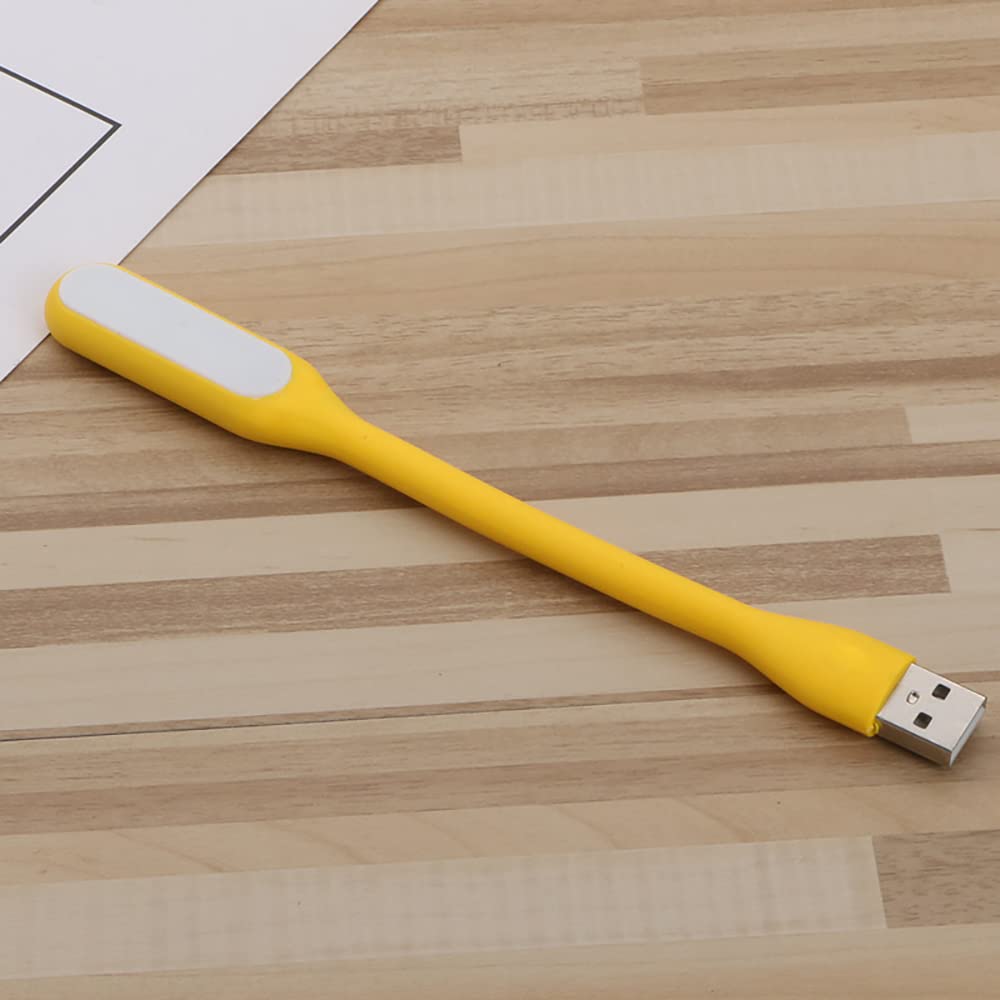 Soseelnee Mini Flexible USB LED Reading Light Portable Silicone Yellow (2 Pack)