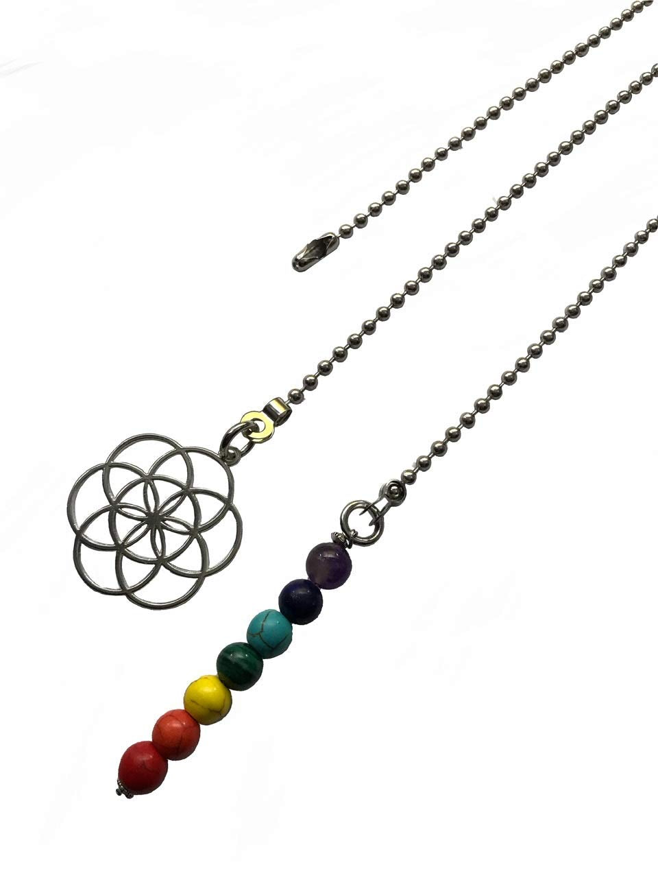 Genuine Bead Chakra & Mandala Flower Fan Light Pull Chain Ornament Set