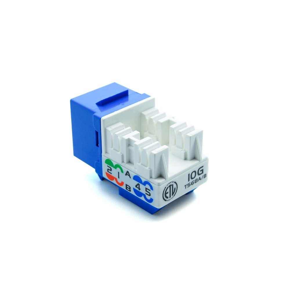 Beszin Cat.6A 10G Rj45 Keystone Jack Blue (5 Pack)