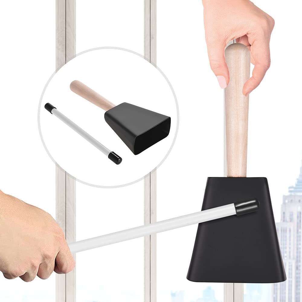 Professional Metal Cowbell With Wooden Handle Mallet Percussion Instrument