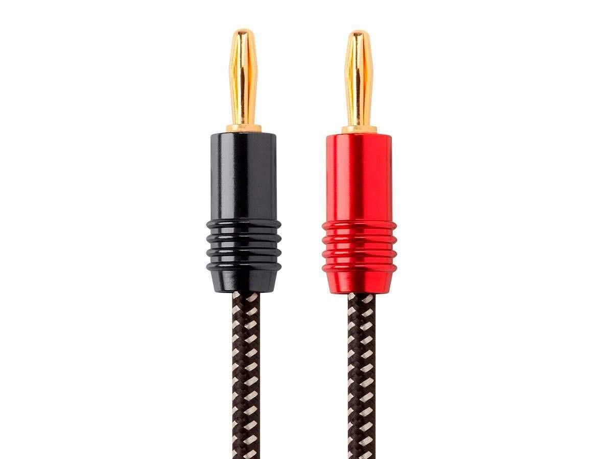 Monoprice - 134311 Premium Braided Speaker Wire 14AWG - With Gold Plated Banana Plug Connectors - Affinity Series, 1 Pack, 20 Fe