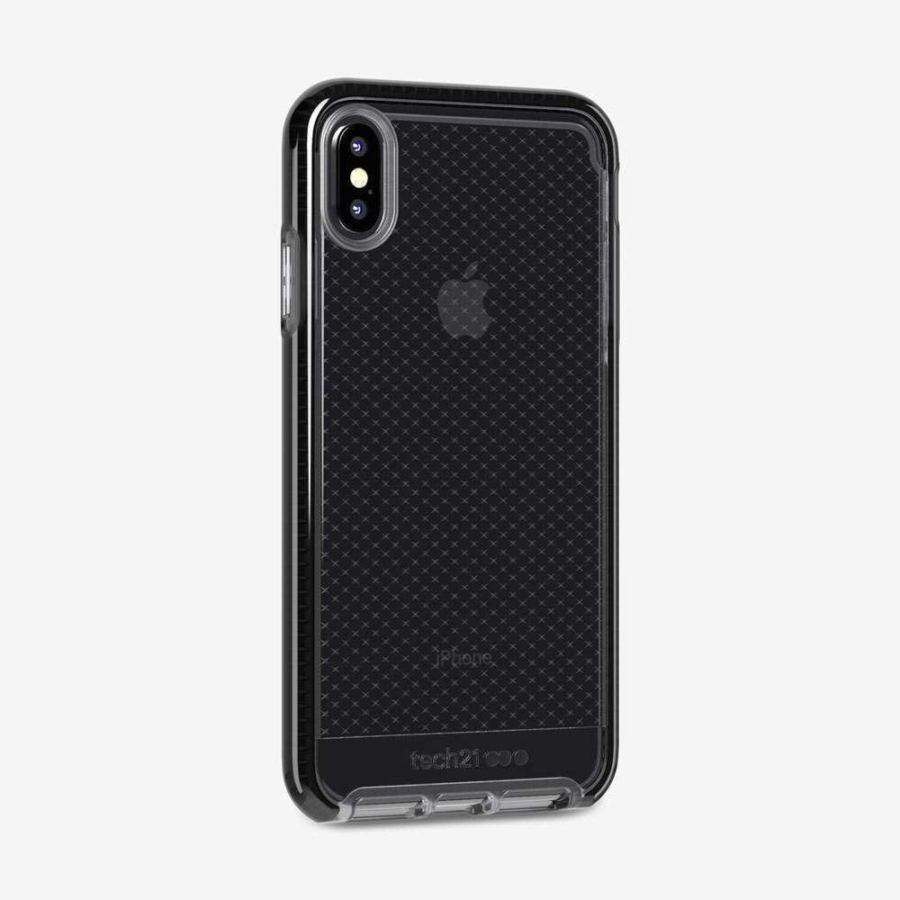 Tech21 Protective Thin Evo Check Pattern Back Case Cover For Apple Iphone Xs Max, Smokey Black