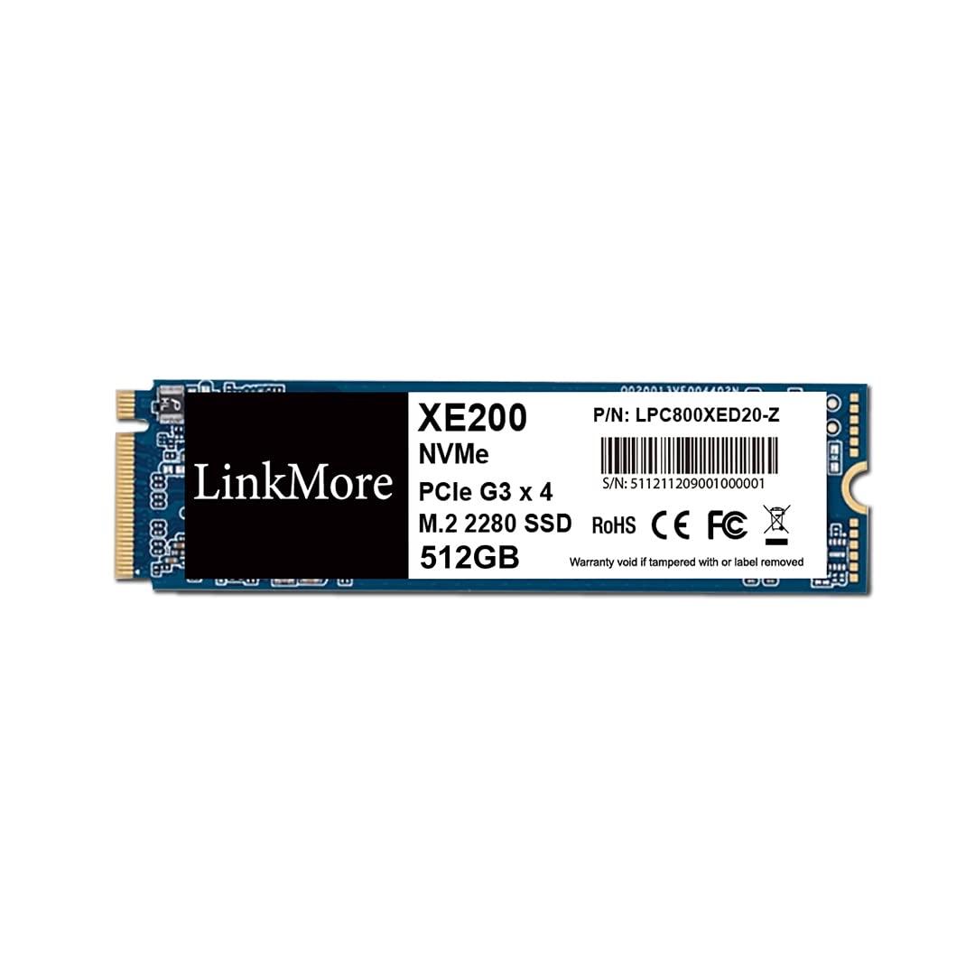 Linkmore Xe200 512Gb Pcie Gen3 Nvme M.2 2280 Internal Solid State Drive, Gen3.0X4 Read Speed Up To 2500Mb/S For Latop And Pc