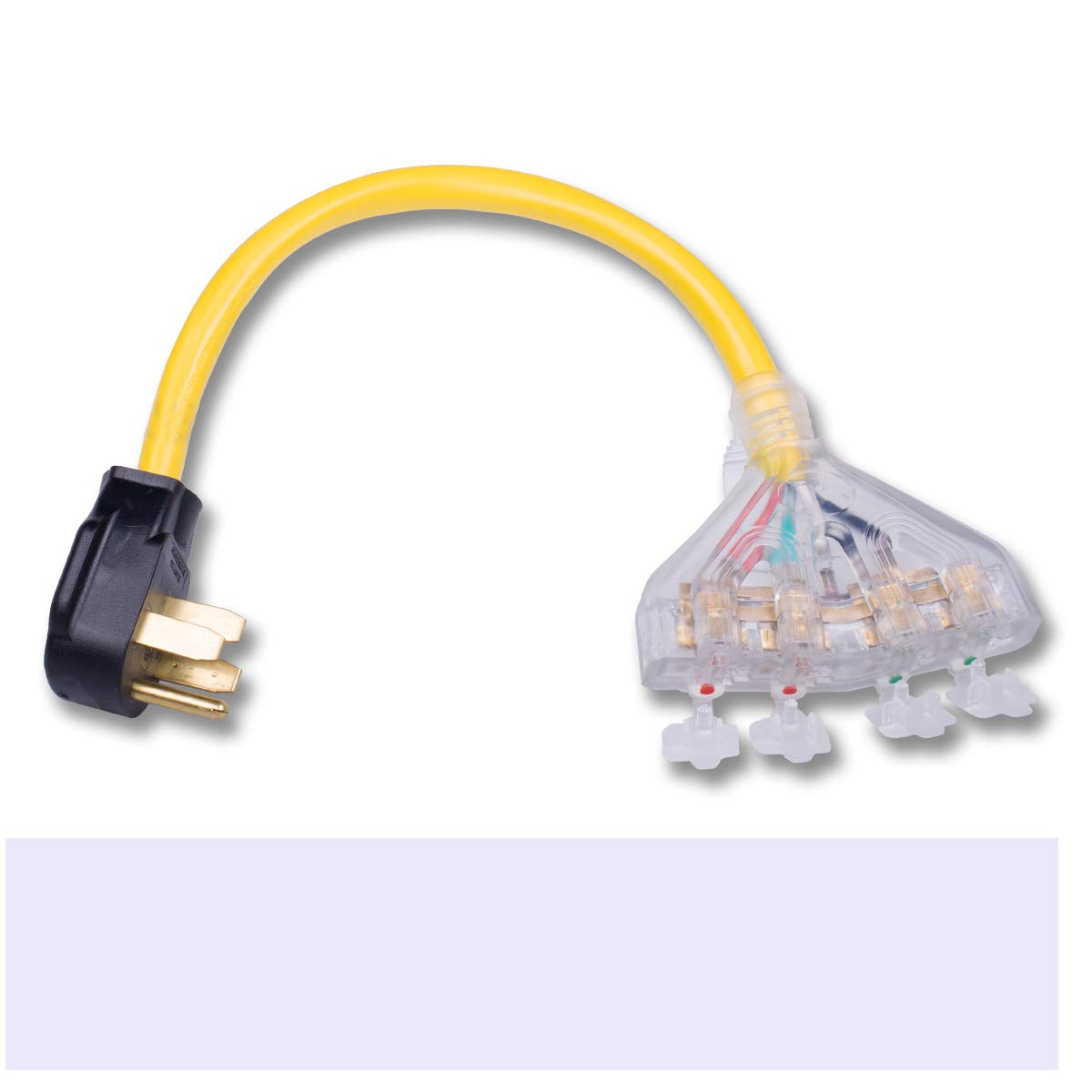 Yodotek Nema 14 50P Rv/Range/Plug To (4) Nema 5 15/20R 20Amp,1.5Ft,Dryer Male Plug Household Adapter Power Cord,Rv Distribution