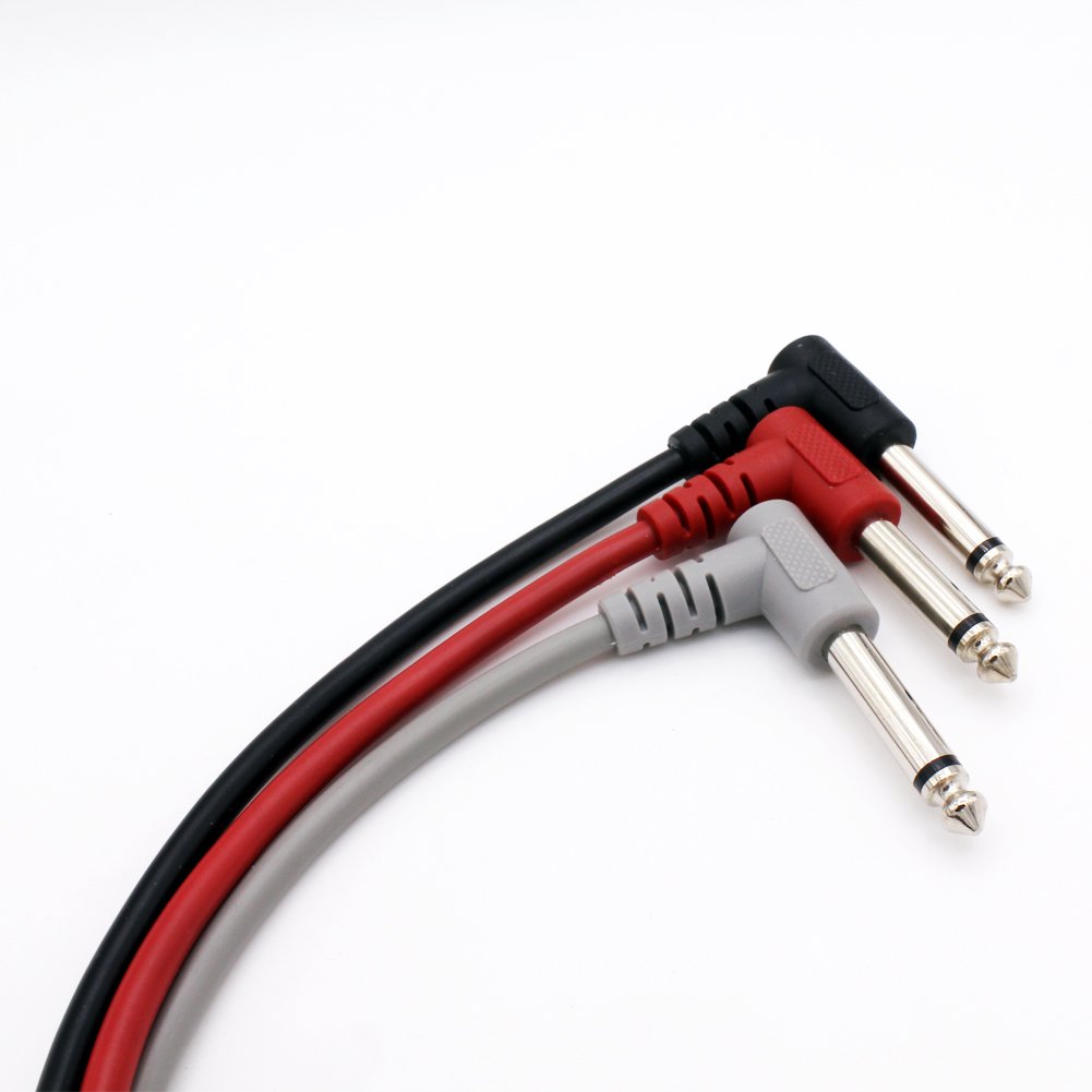 Leen4You Guitar Patch Cable Wire Effect Pedal Cable Cord Instrument Lead Cable Short Audio Connection Cable 6.35Mm(1/4 Inch) Col