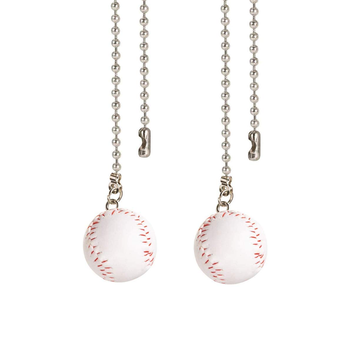 Ceiling Fan Pull Chain Decorative Extension Light Pull Chain Set Silver Tone Chains Baseball Pendant For Ceiling Fans Lights Lam