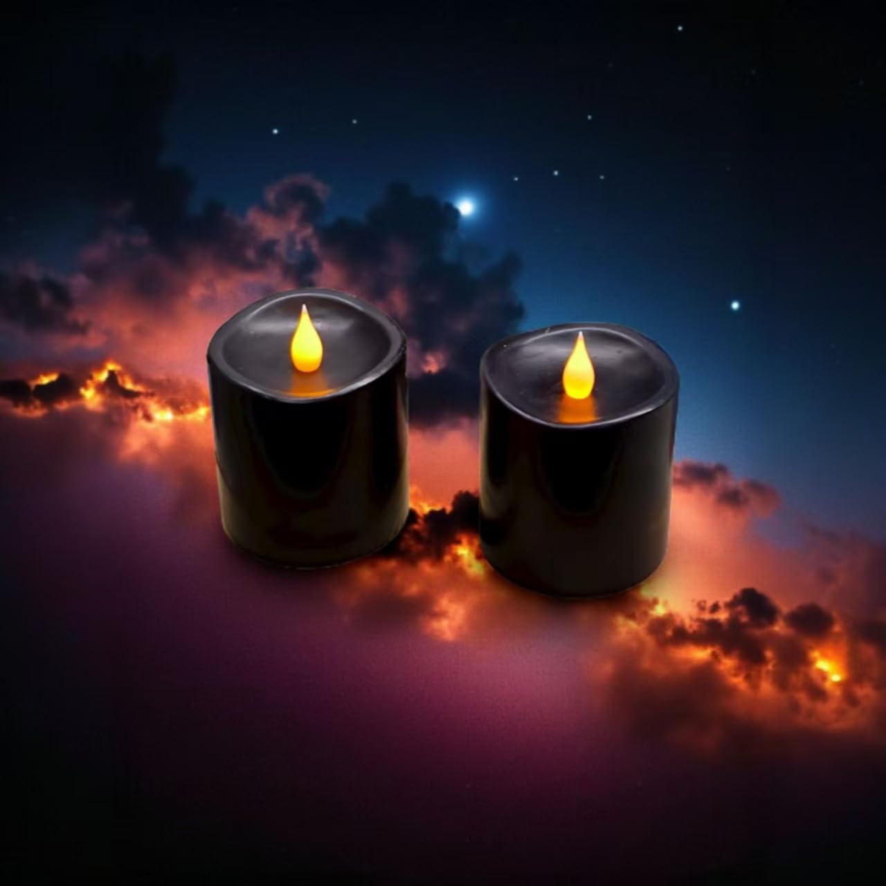 Black Flameless Led Candles 3 Inch Diameter Real Wax 2Aa Battery Operated 600Hr+ Flickering Candles With Timer Remote Control Fo