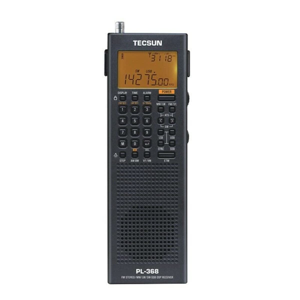 Tecsun Digital Pl368 Am/Fm/Lw/Sw Worldband Radio With Single Side Band Receiver (Black)