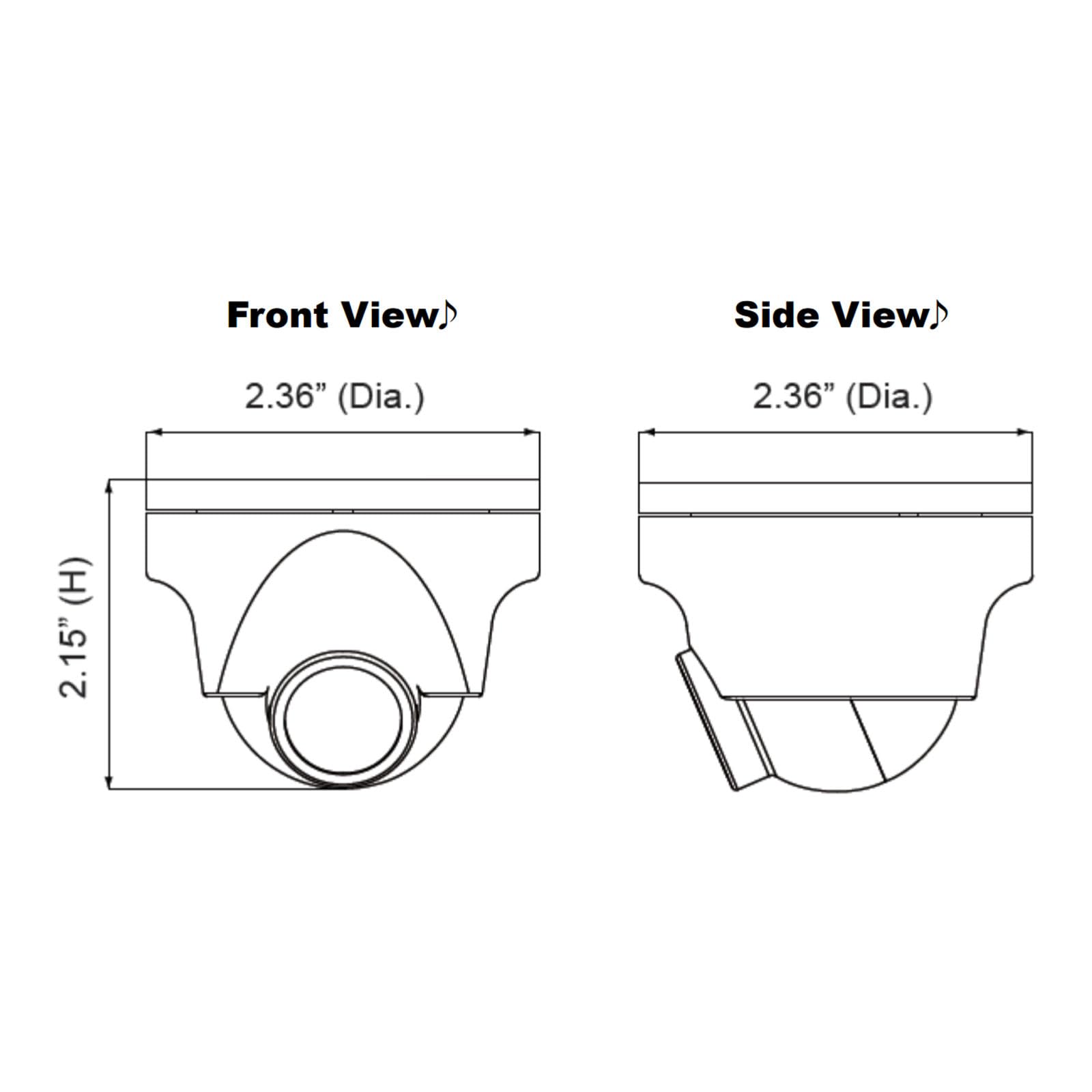 Speco 4Mp Hd Tvi Mini Ir Turret W/2.9Mm Lens   Grey