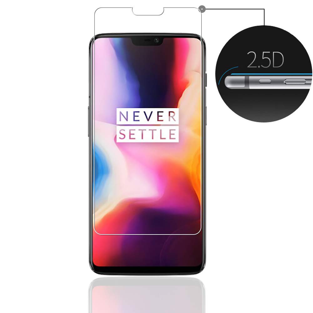 Ibywind Screen Protector For Oneplus 6,With 2Pcs Tempered Glass,1Pc Backing Carbon Fiber Film [Fingerprint Reader,Easy To Instal