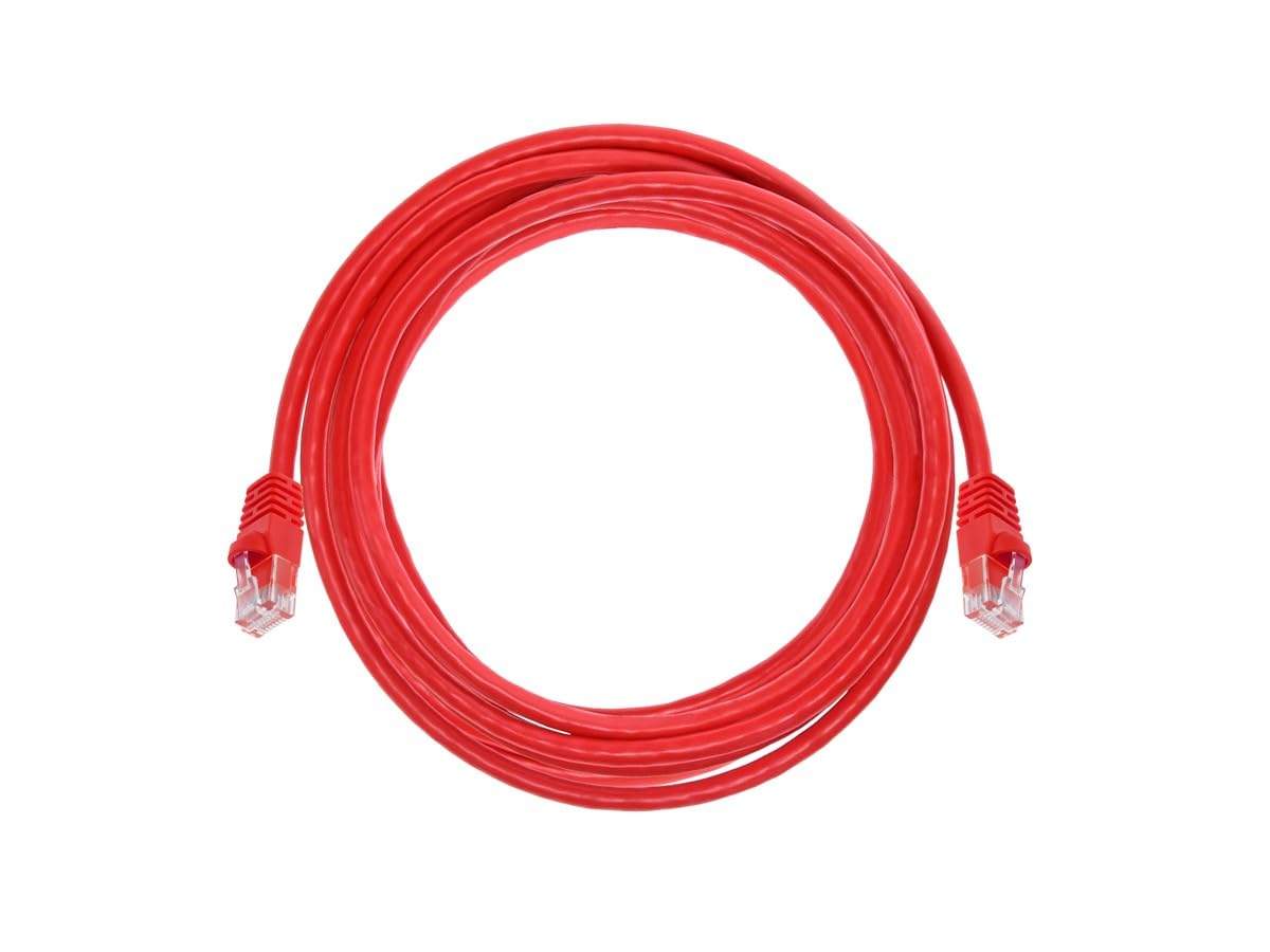 Monoprice 10Ft 24Awg Cat6 550Mhz Utp Ethernet Bare Copper Network Cable   Red