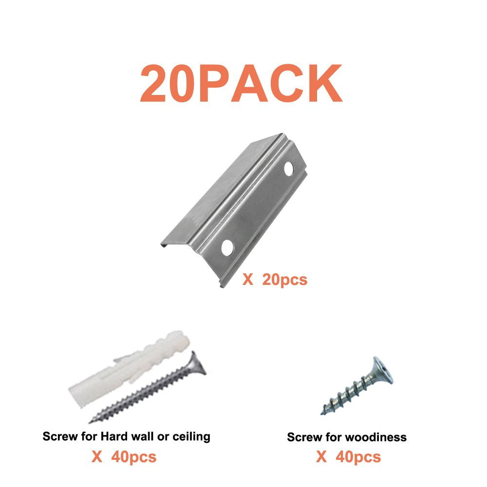 Hunhun 20 Pack V Shape LED Aluminum Channel Extension Connectors - Stainless Steel