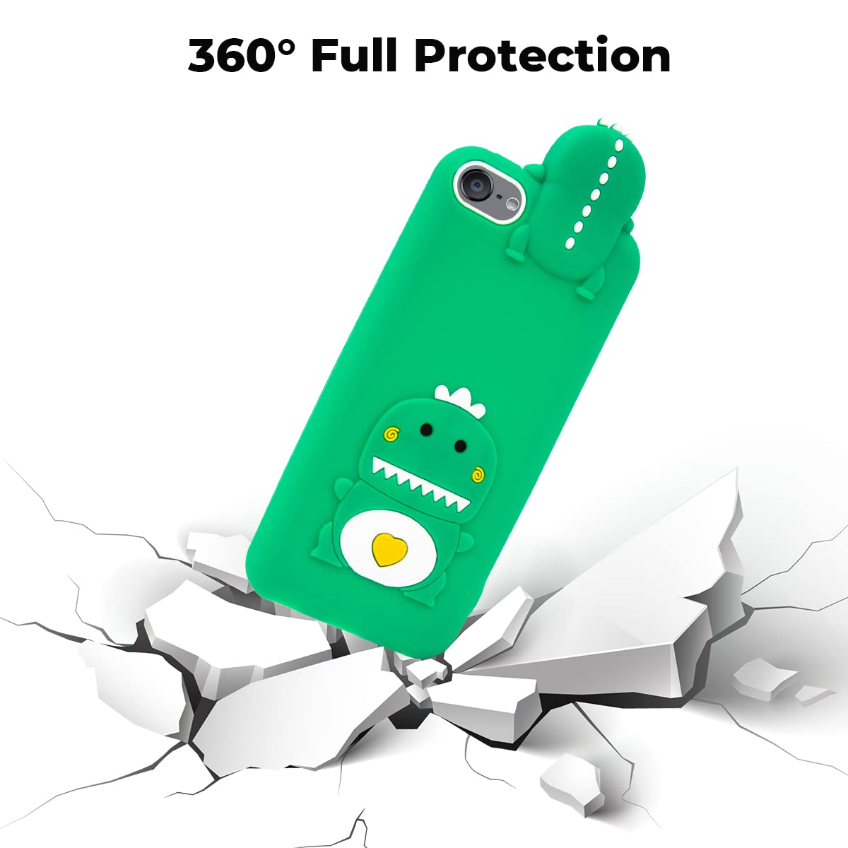 Megantree Cute Ipod Touch 7 Case, Little Dinosaur Ipod Touch 6 Case, Ipod Touch 5 Case, Animals Funny 3D Cartoon Soft Silicone S