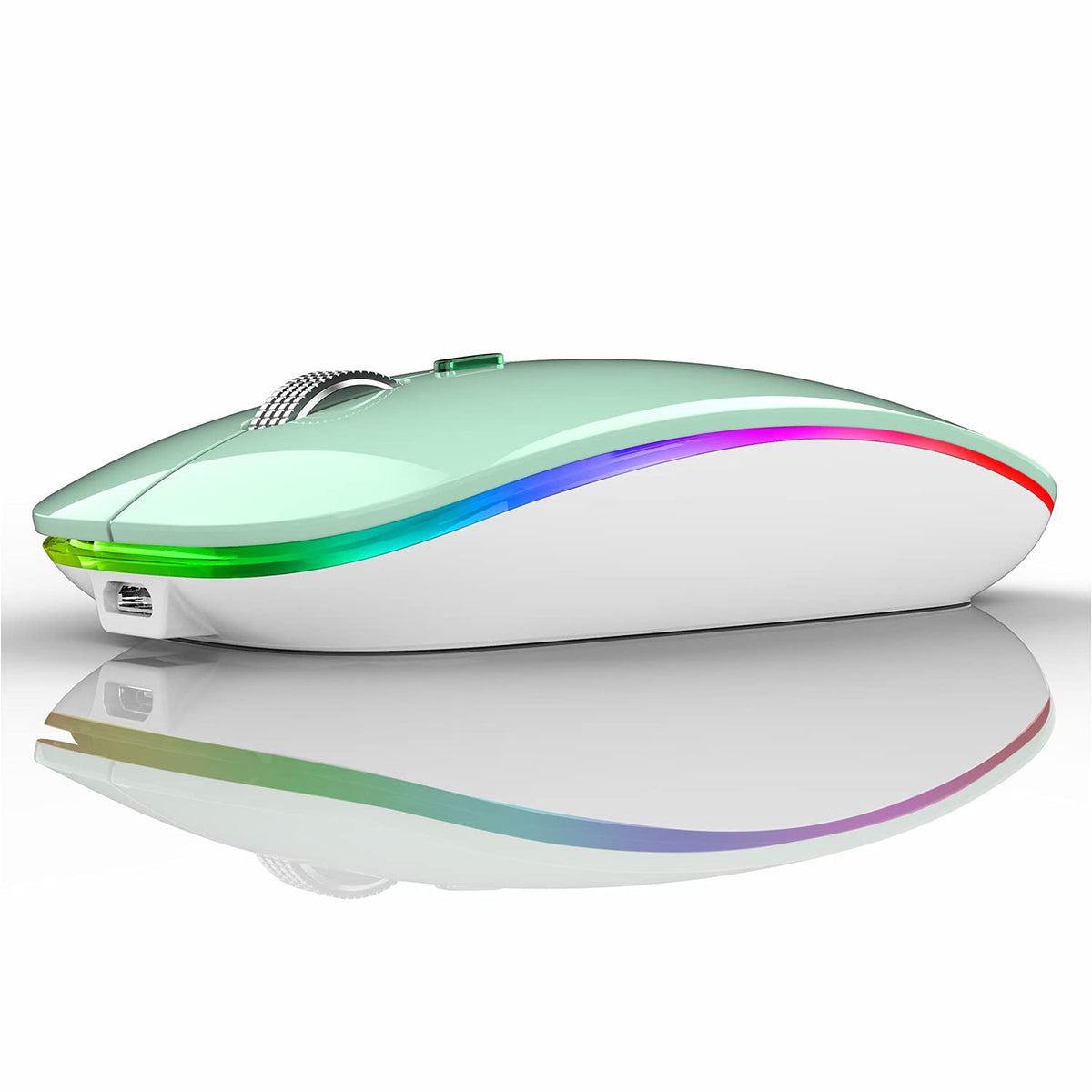 Uiosmuph Led Wireless Mouse, G12 Slim Rechargeable Wireless Silent Mouse, 2.4G Portable Usb Optical Wireless Computer Mice With 