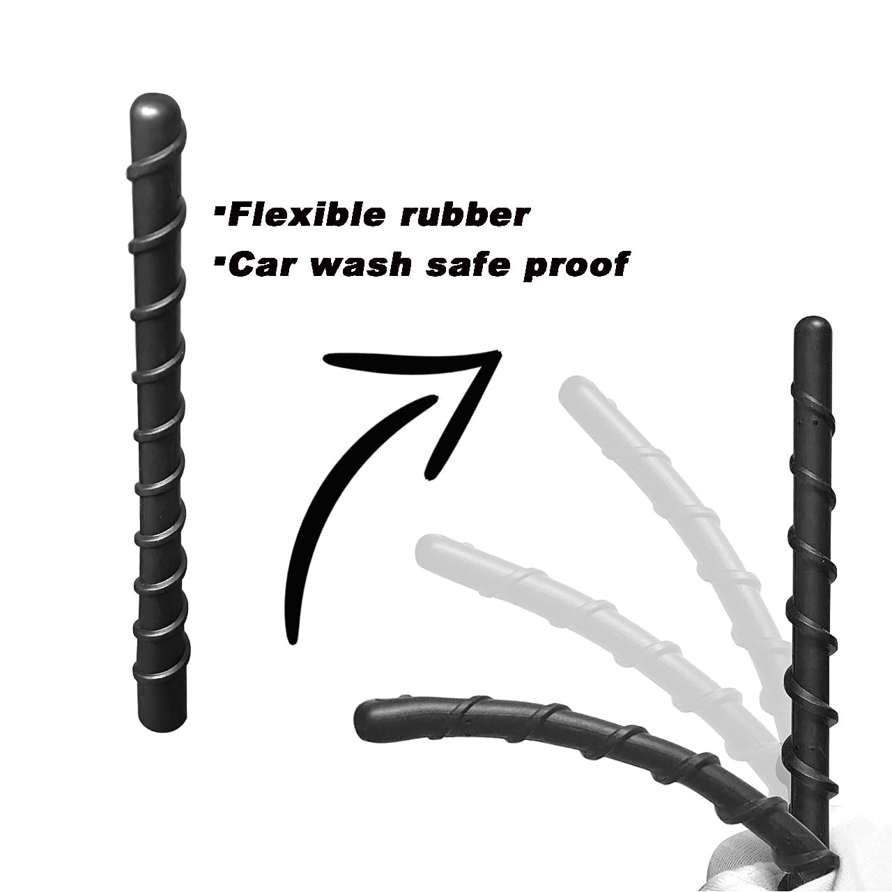 For Gm Truck Short Antenna Fit For Gmc Sierra 1500 3500 Denali (1999 2024) | Chevy Silverado 1500 3500 (1999 2024) | 7' Spiril Flexible Rubber Antenna, Optimized Am/Fm Radio Reception Accessories