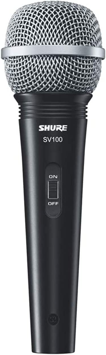 Shure Sv100 W Multipurpose Cardioid Dynamic Vocal Microphone With On/Off Switch And 15' Xlr To 1/4'' Cable