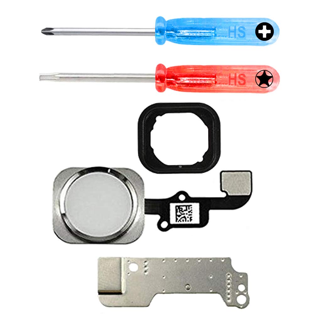Mmobiel Home Button Compatible With Iphone 6/6 Plus   Flex Cable Connector   Replacement   Incl. Screwdrivers   White