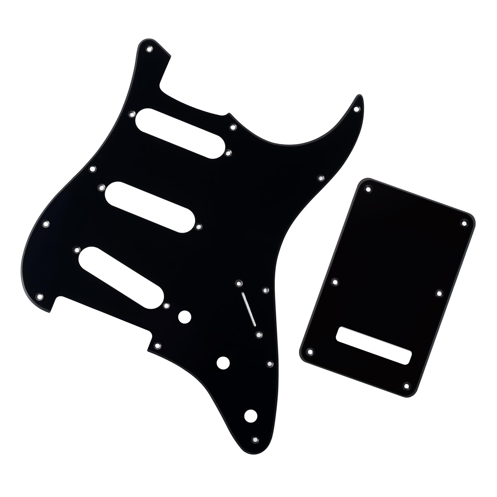 Banworks 1 Ply Strat Sss Pickguard 11-Hole Pickguard Scratch Plate With Backplate 6-Hole Trem Tremolo Cover Set For Usa/Mexican