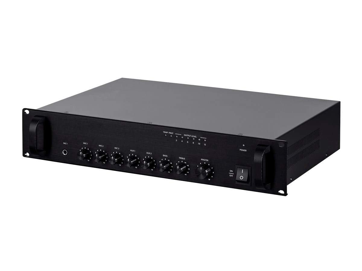 Monoprice Commercial Audio 60W 5Ch 100/70V Mixer Amp With Microphone Priority (N