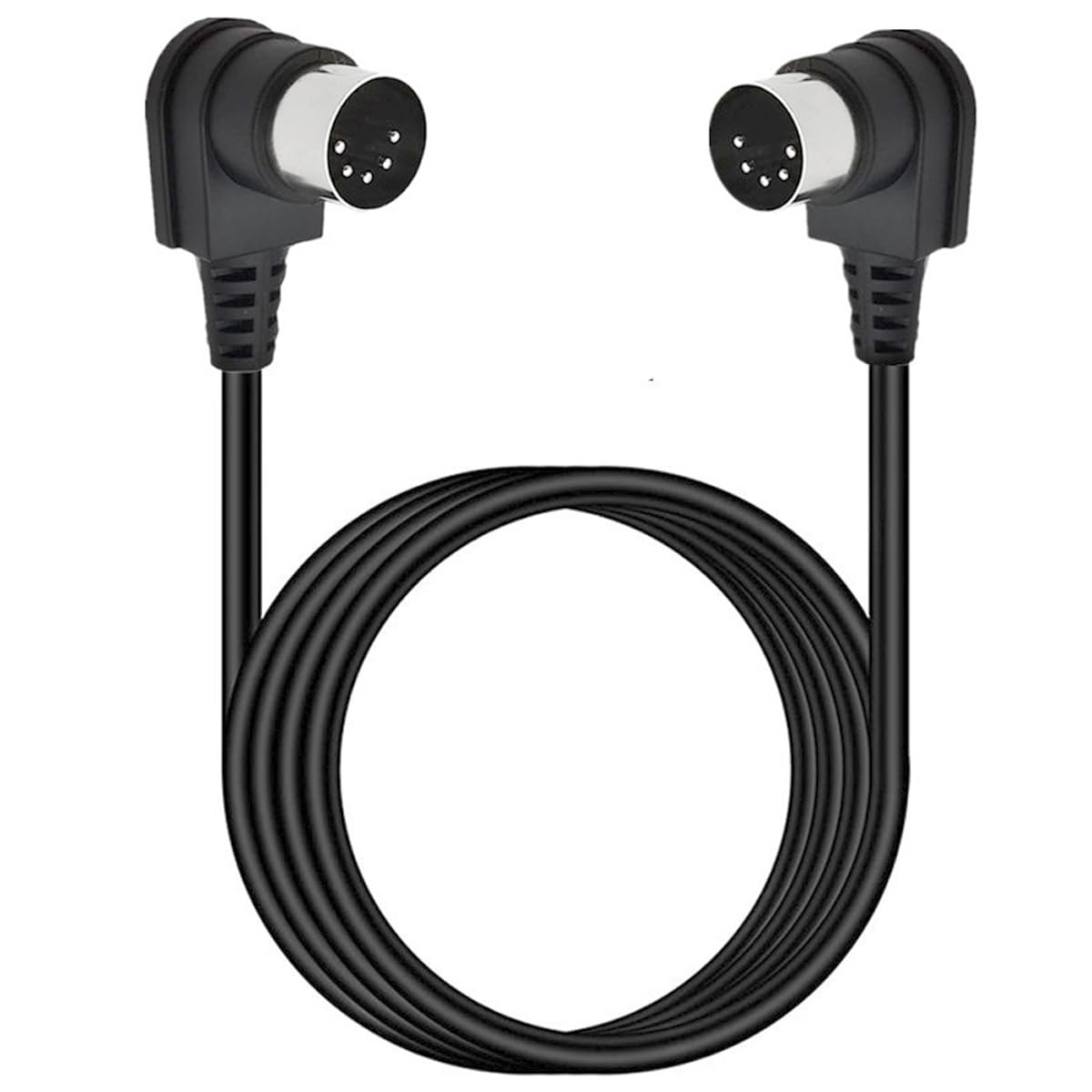 Glhong 90 Degree Angle Midi 5 Pin Din Cable, Right Angle Doul 90 Degree Din 5 Pin Male To Male Midi Audio Cable For Music Mixer,