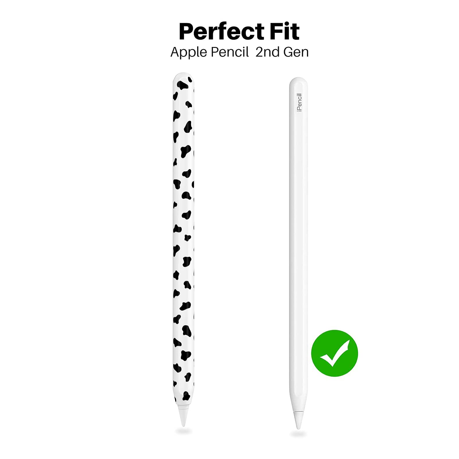 Niutrendz Cow Print Case For Apple Pencil 2Nd Generation Case Cover Silicone Protective Sleeve Skin Accessories With 10Pcs Apple