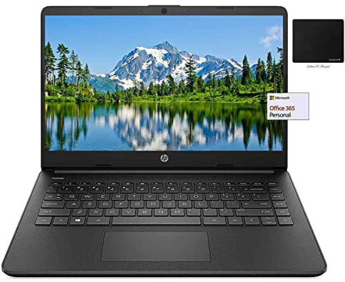 HP 14 HD Laptop, AMD Dual-Core CPU, 8GB RAM, 192GB Storage(128GB SSD + 64GB eMMC), 1Yr Office 365, Webcam, Win 10 Bundle with Ga