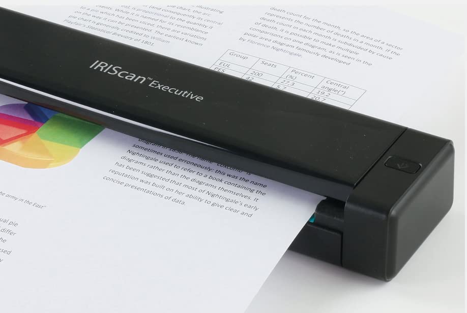 Iriscan Executive 4 Duplex Portable Mobile Document & Receipts Portable Color Scanner Usb Powered, 1Click Scan To Pdf, Full Ocr