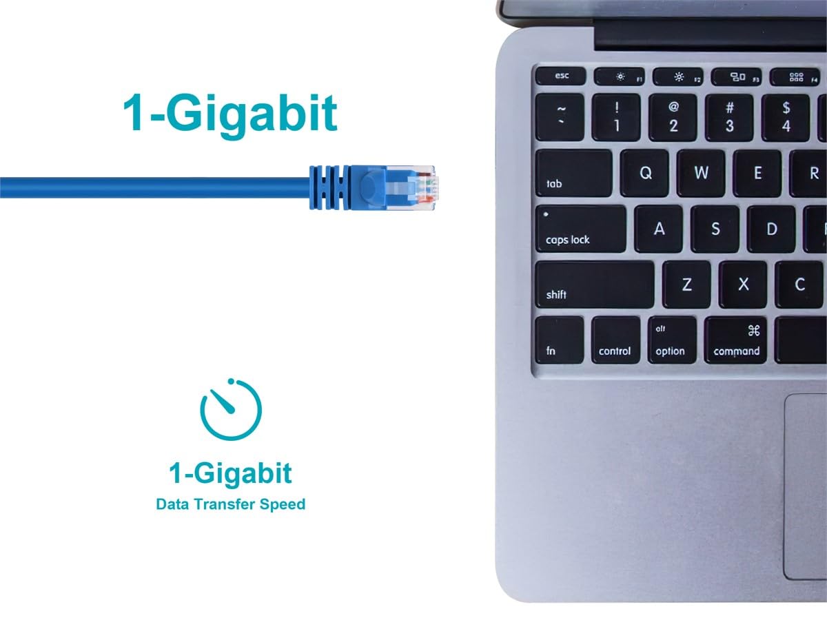 Monoprice 3Ft 24Awg Cat5E 350Mhz Utp Ethernet Bare Copper Network Cable   Blue