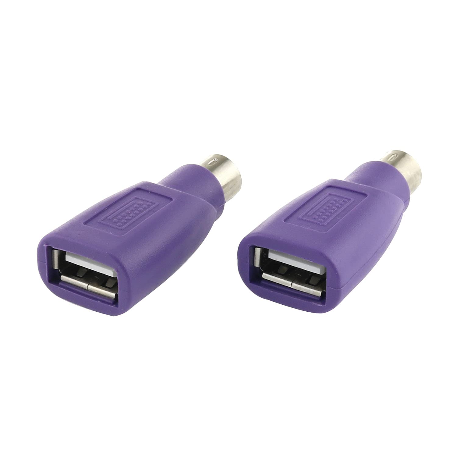 Dgzzi Usb To Ps2 Adapter 2Pcs Purple Usb Female To Ps/2 Male Converter Adapter For Mouse And Keyboard