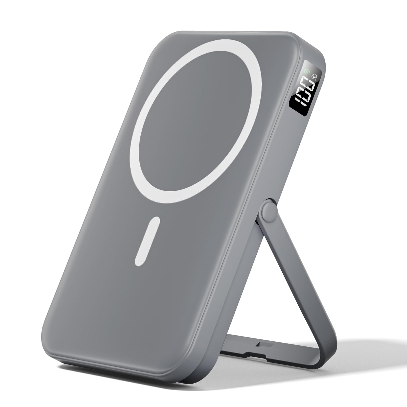LENUTO Magnetic Power Bank 10000mAh with for MagSafe Charging,PD 22.5W Fast Charge,Foldable Stand,Dual USB Output,LED Display (S
