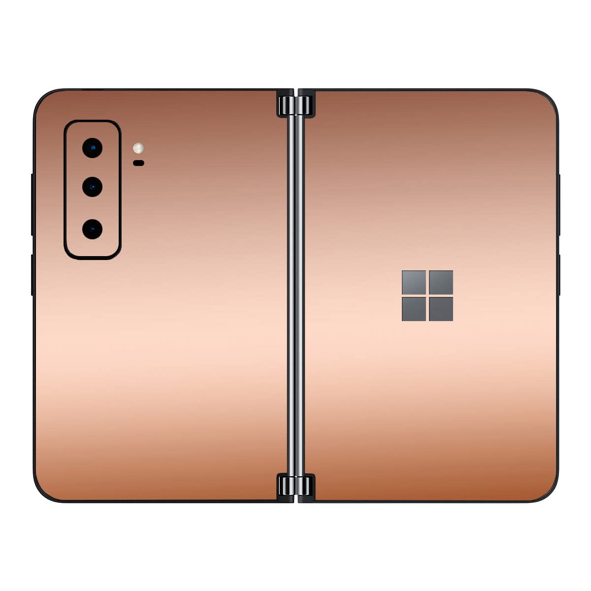 SopiGuard Sticker Skin for 2021 Microsoft Surface Duo 2 2nd Gen Edge-to-Edge Front and Rear Panels Vinyl Decal (ICY Rose Gold)