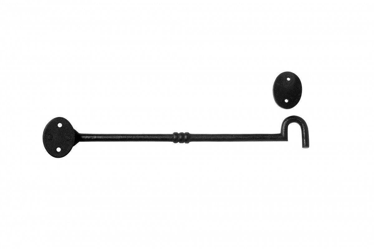 Renovators Supply Black Wrought Iron Cabin Hook Eye 11 Inches Long Large Decorative Privacy Hook Door Latches For Kitchen Cabine