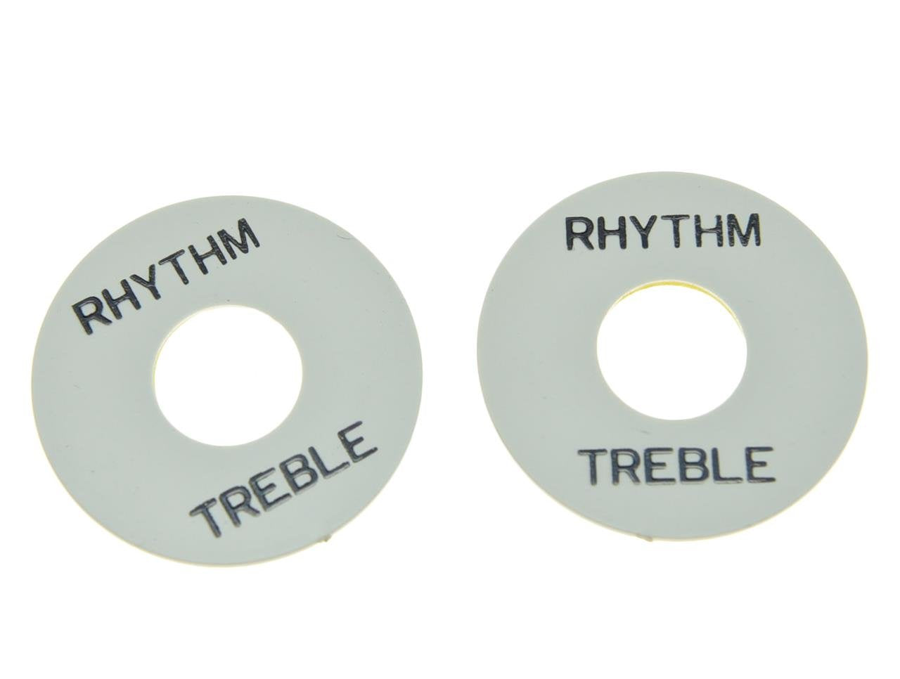 Dopro 2Pcs White With Black Letter Lp Guitar Toggle Switch Washer Plate Rhythm Treble Ring For Les Paul