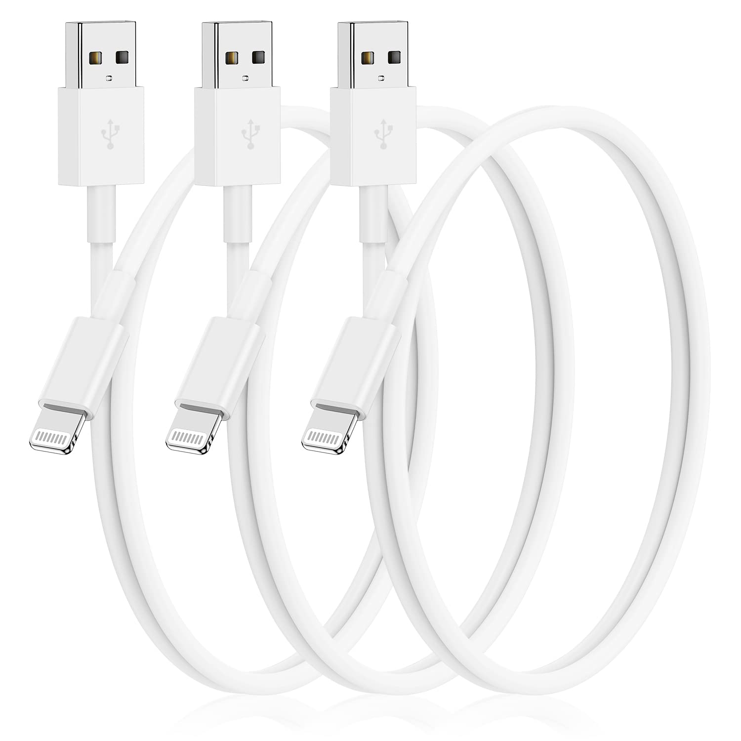 3Pack For [Apple Mfi Certified] Iphone Charging Cable 0.3M Lightning To Usb Cable Wire   3 Foot Iphone Usb Charger Cords For App