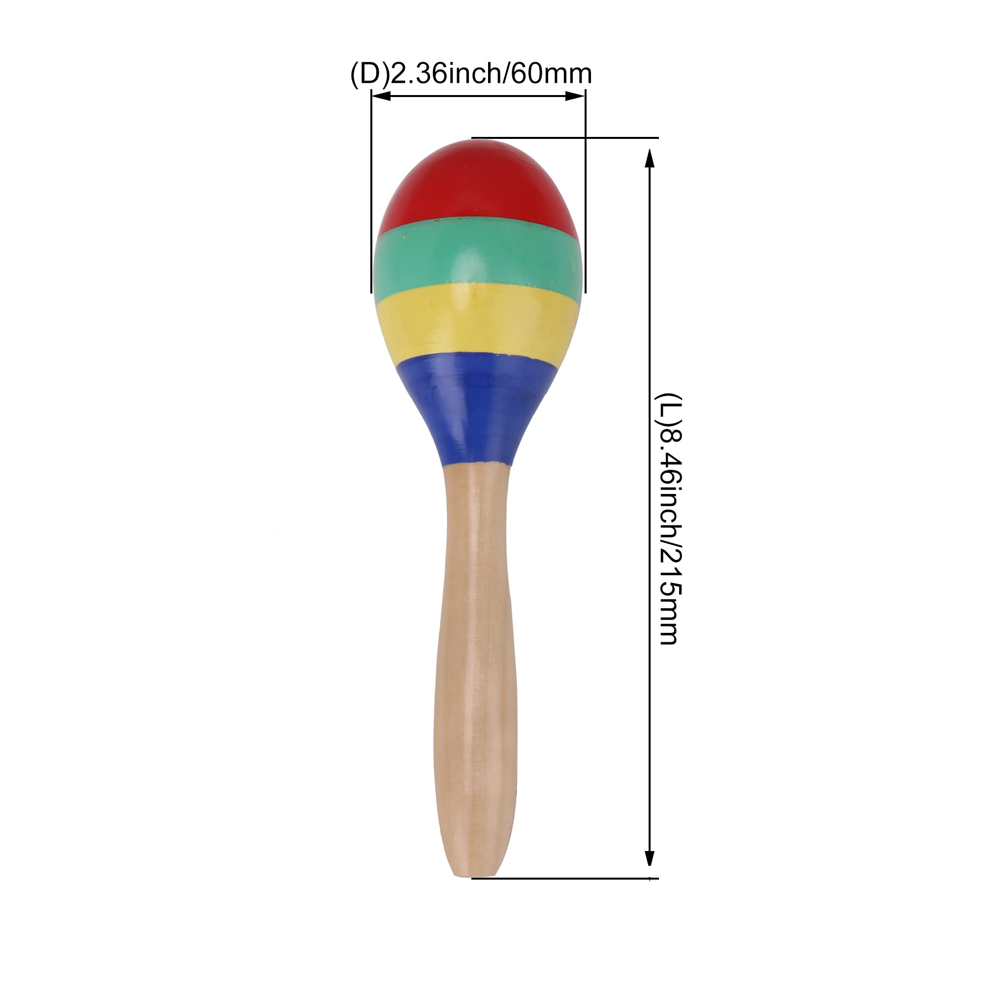 2Pcs Color Wooden Orff Sand Ball Maraca Percussion Hand Cranked Musical Instrument