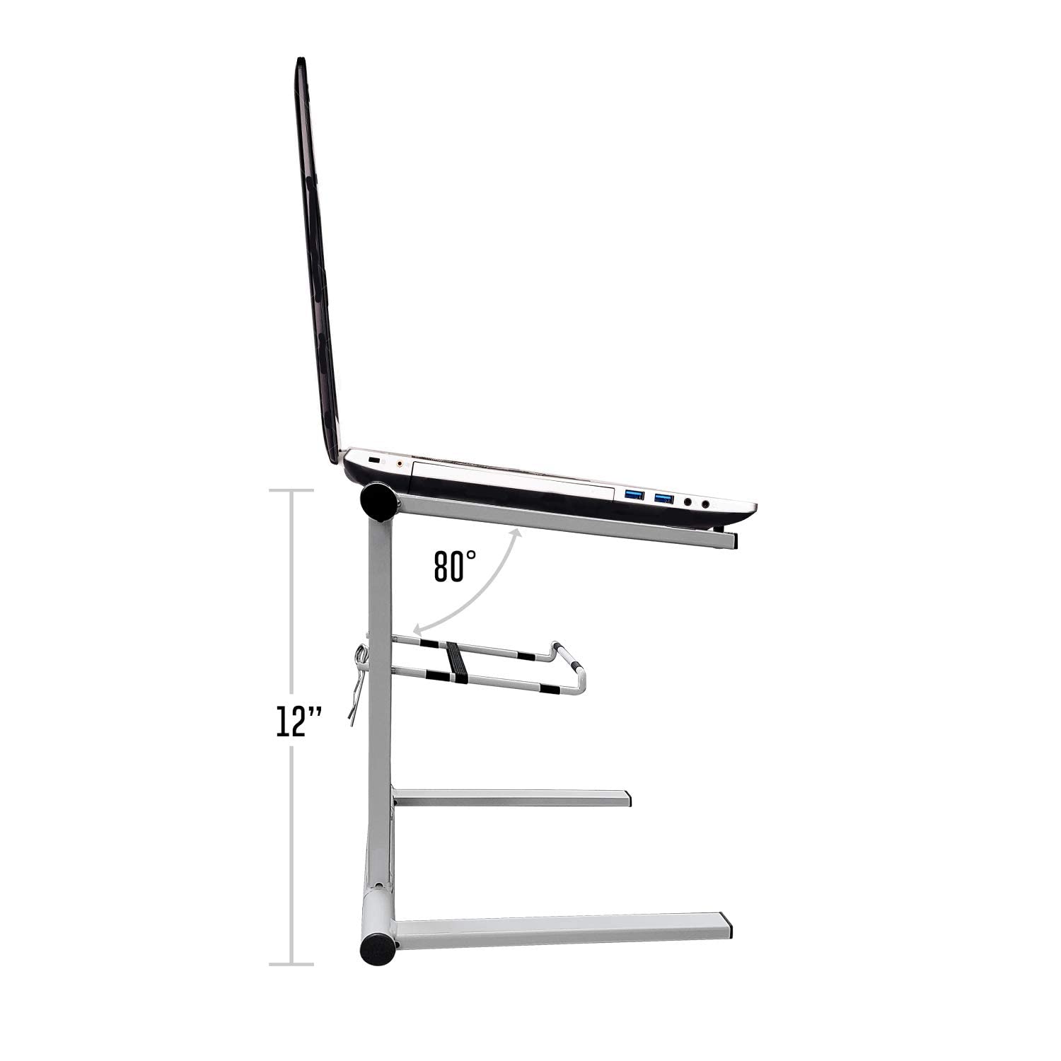 Axcessables Portable Dj Laptop Stand With Bag | Folding Laptop Stand | Elevated Macbook Stand For Home Office, Music Production,