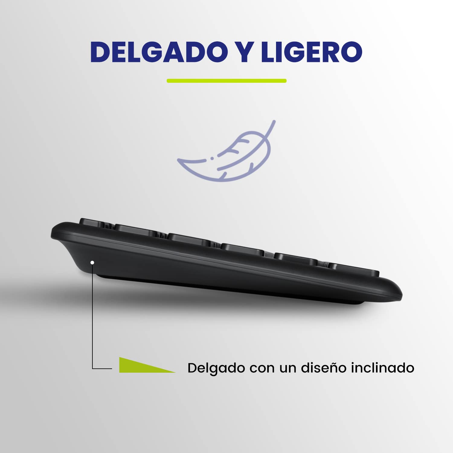 Perixx Periboard 210 Teclado Full Size Con Cable, Diseo Ultra Delgado Y Teclas Silenciosas, Para Ordenador, Laptop, Pc Y Escrito